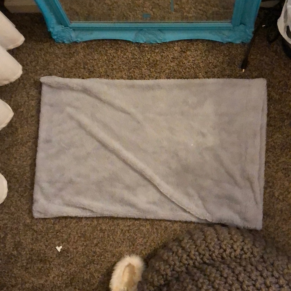 Gray furry pillowcase